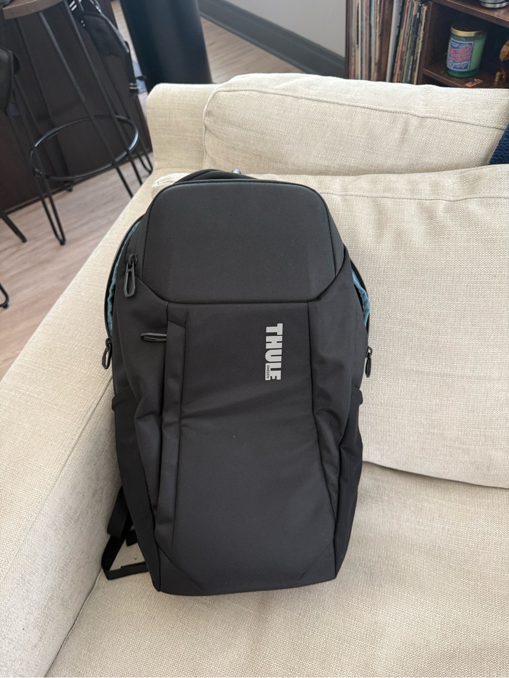 Thule Black Backpack with Blue Accents - Compact Tech Pack